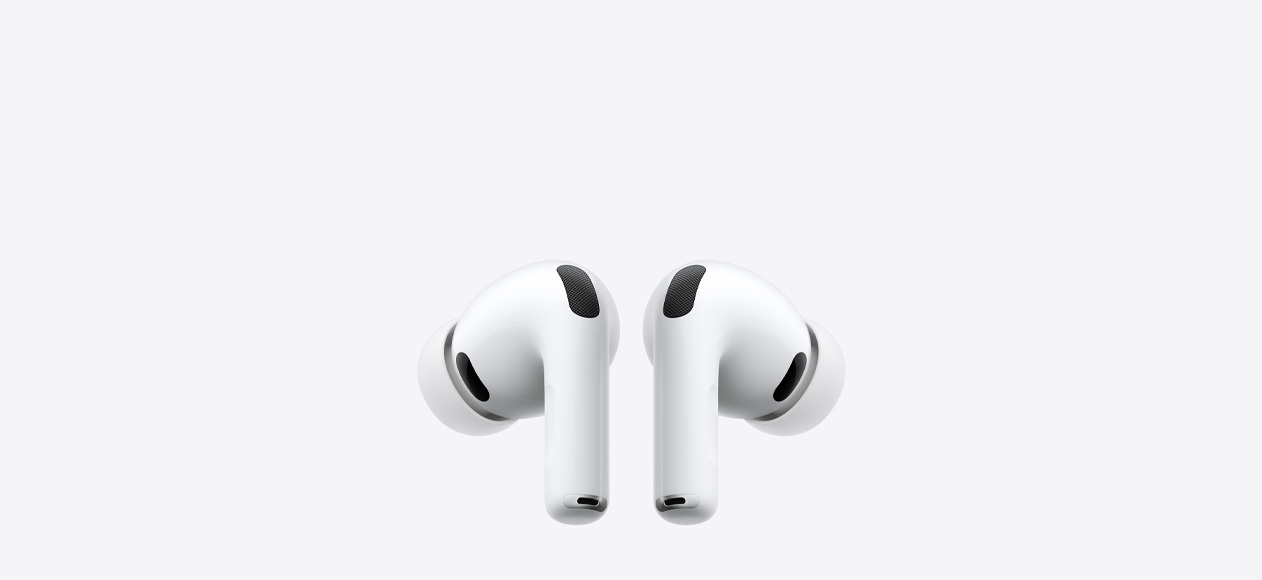 „AirPods Pro 3“, belaidės ausinės, baltos spalvos, silikoniniai antgaliai